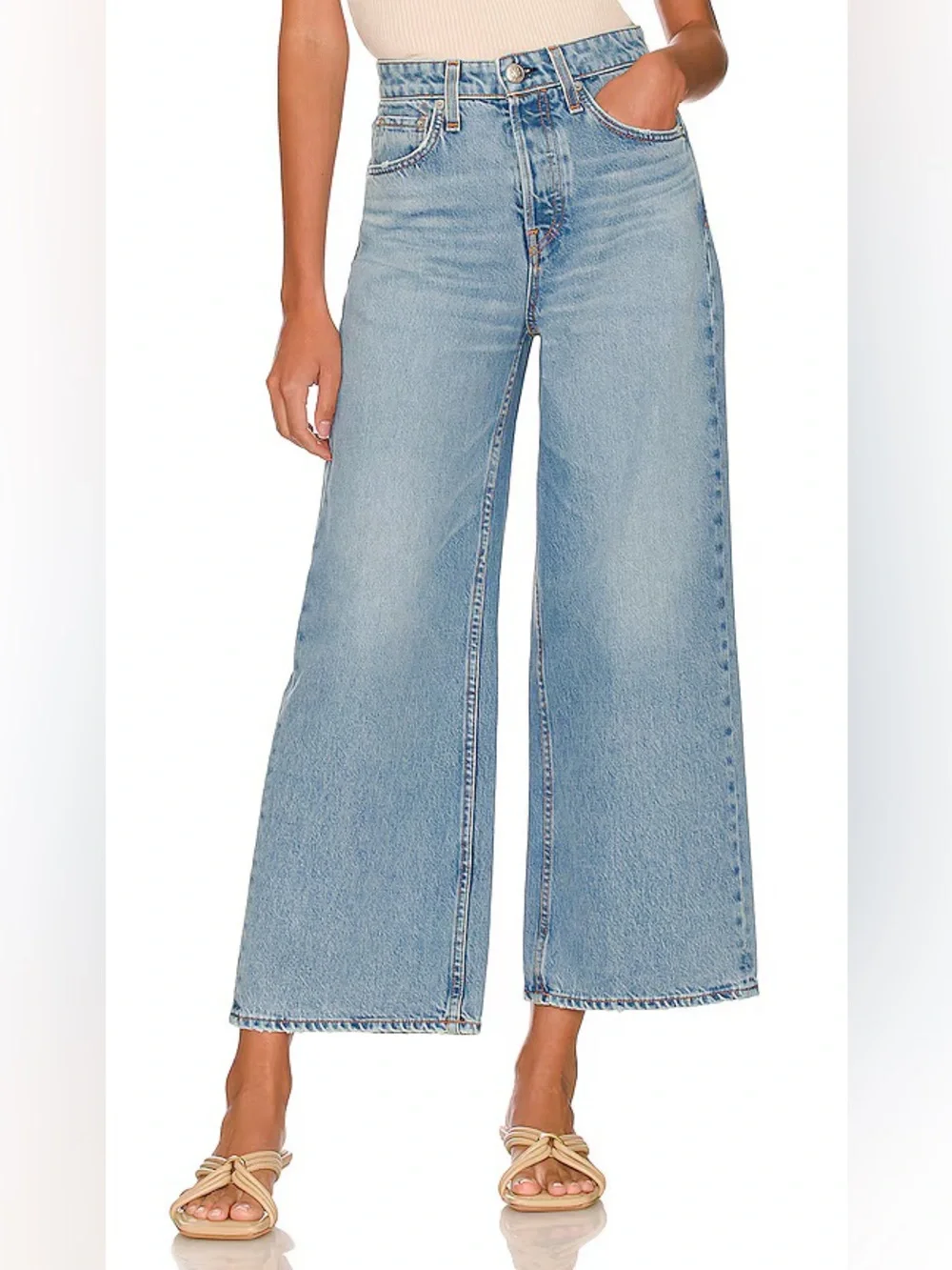 Rag & Bone Maya High Waist Ankle Length Wide Leg Jeans in Hermosa